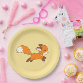 カワイイランニングキツネ ペーパープレート (パーティー)