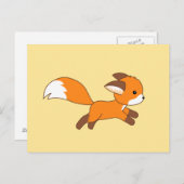 カワイイランニングキツネ ポストカード (正面/裏面)