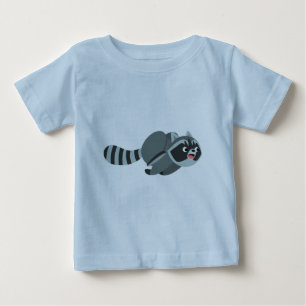 カワイイランニングズ漫画ラクーンベビーTシャツ ベビーTシャツ