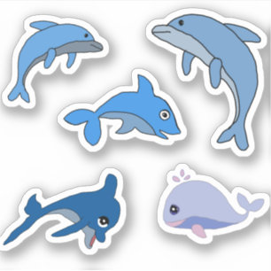 カワイイルカクジラ動物 シール
