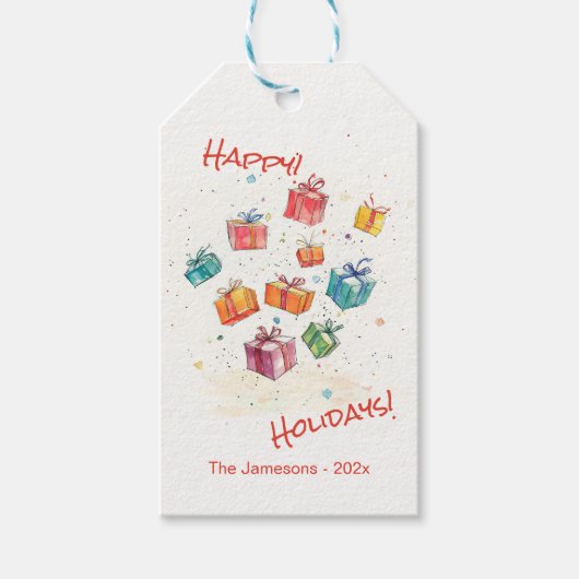 カワイイレトロハッピーホリデイズ ギフトタグ (正面)