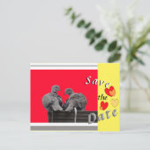 カワイイロブバードズセーブザデートハートはがき ポストカード (スタンド正面)