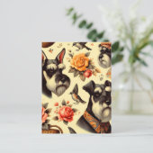 カワイイヴィンテージシュナウザー ポストカード (スタンド正面)