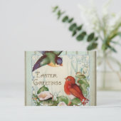 カワイイヴィンテージバーズイースター挨拶 ポストカード (スタンド正面)