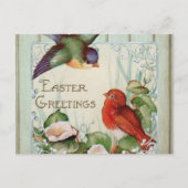 カワイイヴィンテージバーズイースター挨拶 ポストカード (正面)