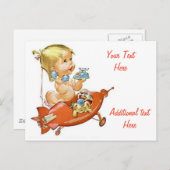 カワイイヴィンテージベビー(パーソナライズされた電話) ポストカード (正面/裏面)
