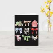 カワイイ動物牛豚チキンコケット農家 カード (黄色い花)