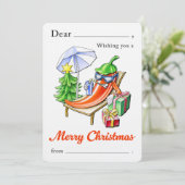 カワイイ唐辛子のクリスマスグリーティングカード 手書き風 招待状 (スタンド正面)