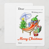 カワイイ唐辛子のクリスマスグリーティングカード 手書き風 招待状 (正面/裏面)