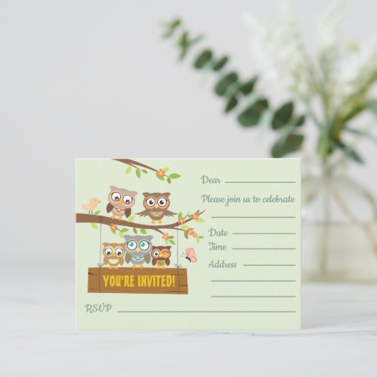 カワイイ多目的フィル招待状デザインはがき ポストカード (スタンド正面)