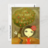 カワイイ女の子保 – 秘密は? ポストカード (正面/裏面)