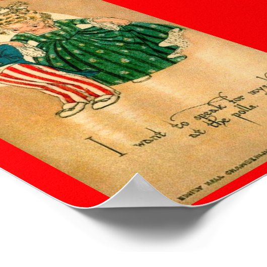 カワイイ婦人参政権イラストレーション ポスター (角)