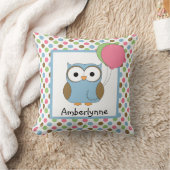 カワイイ子パーソナライズされたのフクロウ クッション (ブランケット)