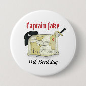 カワイイ子供の誕生日パーティー海賊有利カスタム 缶バッジ (正面)