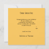 カワイイ子猫吹き出しハッピーバースデー カード (裏面)