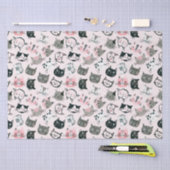 カワイイ子猫顔 薄葉紙 (クラフト)