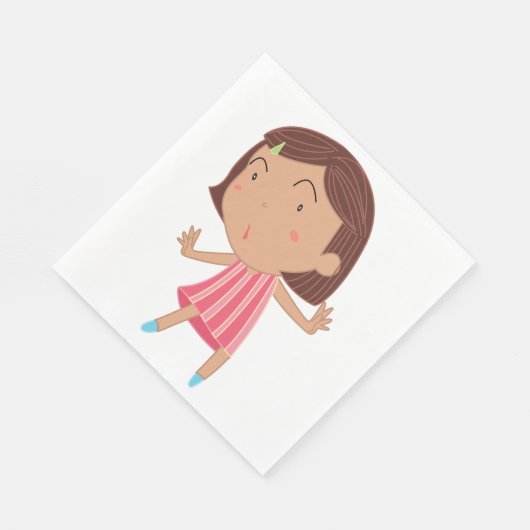 カワイイ小さな女の子紙ナプキンス スタンダードランチョンナプキン (角)