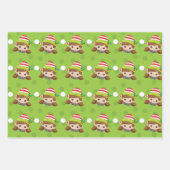 カワイイ小妖精や小人ボーイガール足のクリスマスパターンフェスティバル  ラッピングペーパーシート (正面)