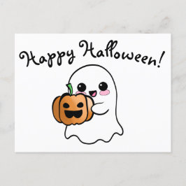 カワイイ幽霊とカボチャハッピーハローウィン ポストカード