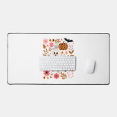 カワイイ幽霊カボチャフローラ 不気味 デスクマット (キーボード&マウス)