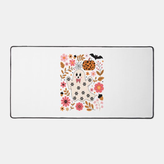 カワイイ幽霊カボチャフローラ 不気味 デスクマット (正面)