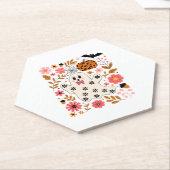 カワイイ幽霊カボチャフローラ 不気味 ペーパーコースター (アングル)