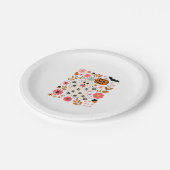 カワイイ幽霊カボチャフローラ 不気味 ペーパープレート (アングル)