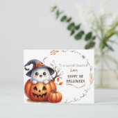 カワイイ幽霊パンプキンハロウィーン シーズンポストカード (スタンド正面)