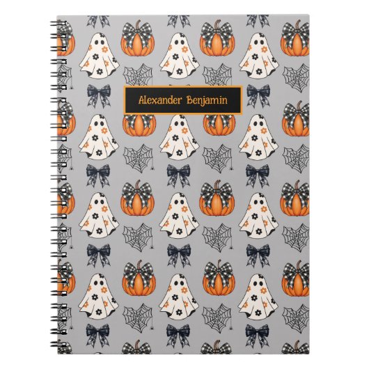 カワイイ幽霊パンプキンハロウィーン ノートブック (正面)