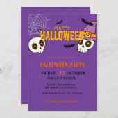 カワイイ幽霊&パンプキンハロウィーン 招待状 (正面/裏面)
