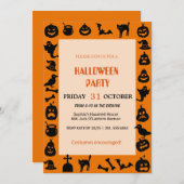 カワイイ幽霊&パンプキンハロウィーン 招待状 (正面/裏面)