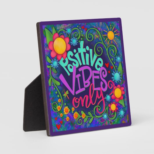 カワイイ感動的おもしろい前向きビーブズのみ引用文 フォトプラーク (正面)