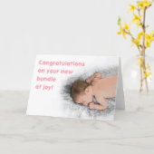 カワイイ新生児ガールおめでとうフォトカード カード (黄色い花)