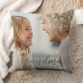 カワイイ最高のーおばあちゃんエバー緑のハート装飾用クッション クッション (ブランケット)