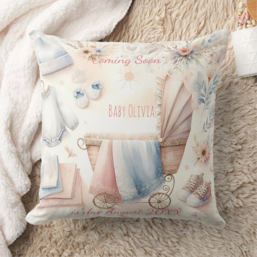 カワイイ来ズ近日発表招待状 クッション (ブランケット)