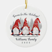 カワイイ格言for the Holidays家族写真 セラミックオーナメント (正面)