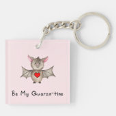 カワイイ検疫隔離バレンタインパンデミック水彩こうもり キーホルダー (裏面)