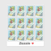 カワイイ母ひんボンネットで卵と雛を持つ シール (シート)