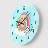 カワイイ気に文字めい想 – ナマケモノ ラージ壁時計 (傾斜)