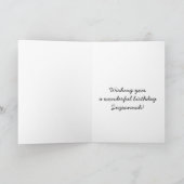 カワイイ水色フクロウが枝にカスタム乗る  カード (内部)