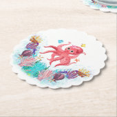 カワイイ海シータコカラフル貝 ペーパーコースター (アングル)