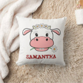 カワイイ漫画の牛 |名前をカスタムする養殖用動物枕 クッション (ブランケット)