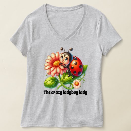 カワイイ熱狂するラディバグレディ Tシャツ (レイダウン)