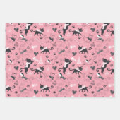 カワイイ猫ちゃんキッカラフルテよくはしゃぐンキャットホリデイ ラッピングペーパーシート (正面3)