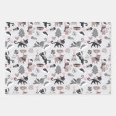 カワイイ猫ちゃんキッカラフルテよくはしゃぐンキャットホリデイ ラッピングペーパーシート (正面)