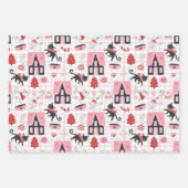 カワイイ猫ちゃんキッカラフルテよくはしゃぐンキャットホリデイ ラッピングペーパーシート (正面)