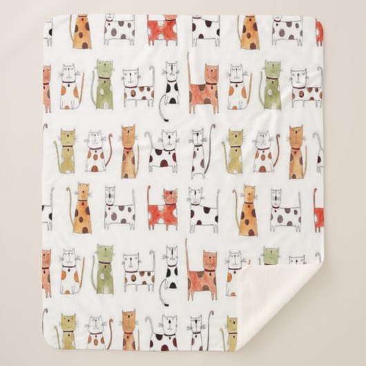 カワイイ猫ちゃんシェルパブランケット シェルパブランケット (正面)