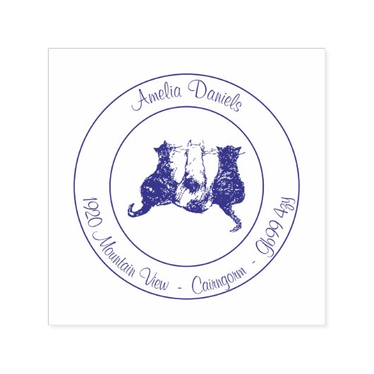 カワイイ猫の新しいホームアドレスにスタンプ セルフインキングスタンプ (デザイン)