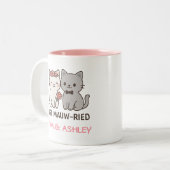 カワイイ猫結婚プレゼント ツートーンマグカップ (正面左)