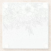 カワイイ白黒フローラドルと紙吹雪 ガラスコースター (裏面)